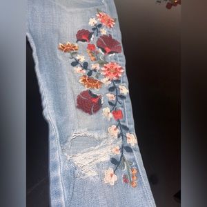 Abercrombie Flower Embroidered Jeans